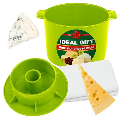 Cheese Mold for Cheese Making Cheese with Follower 1/2 gal Green - Cheesemaking Supplies - Cheese Form Mold - Cheese Making Basket - Molde Para Queso Casero - Cheese Press Mold - Maker Mold Cheese