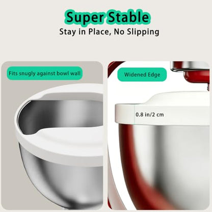Silicone Flour Funnel with Pouring Shield for KitchenAid 4.5-5QT Mixer - color: White