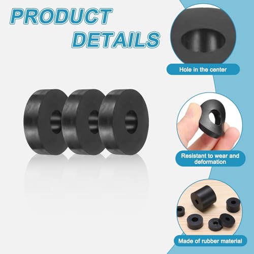 uxcell 16 Pcs Rubber Spacers 39mm OD x 23mm ID x 9mm Height Round Anti Vibration Spacer Rubber Bushing Grommets - size: 39mm OD x 23mm ID x 9mm Height