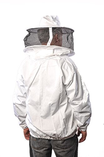 Beekeeping Jacket with Round Veil and Gloves, 100% Cotton Bee Jacket with YKK Brass Zippers - 2XL - size: XX-Large