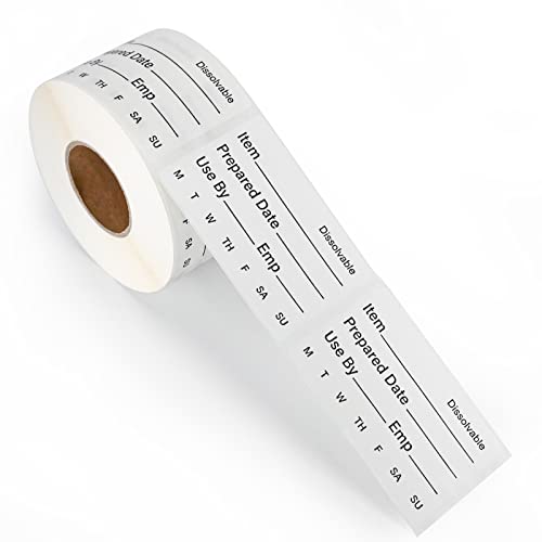 L LIKED 500 Pcs Dissolvable Food Labels Large Size 2" x 3" Food Storage Stickers Use by Shelf Life Labels for Food Storage - size: 2"x3"/500labels/Black