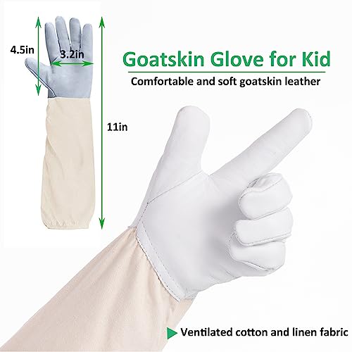 LONGADS Professional Bee Suit for Kid and Girl, Full Body Beekeeping Suit with Gloves & Protective Round Veil, Size Kid-M (Fits 3'4"-3'9") for Apiary & Backyard for Christmas - size: Kid-M for 3'4"-3'9"