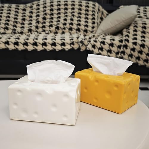 Tissue Storage Box Paper Towel Organiser Cheese Shaped Napkin Dispenser Kitchen Dining Room Essential Napkin Storage Box - color: White