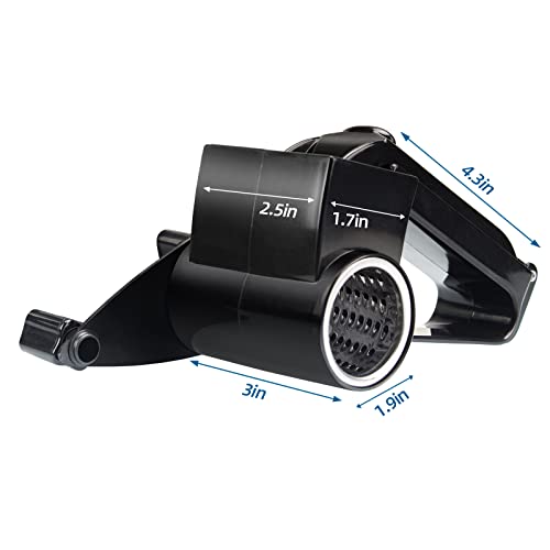 Cheese Grater with Handle, Rotary Cheese Grater,Vegetable, Chocolate, Hard Cheese & Nut Grater, Black - color: Black
