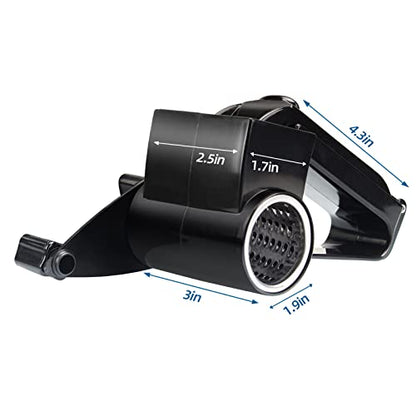 Cheese Grater with Handle, Rotary Cheese Grater,Vegetable, Chocolate, Hard Cheese & Nut Grater, Black - color: Black