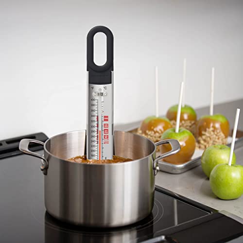 KitchenAid Curved Candy and Deep Fry Thermometer - color: Black, size: TEMPERATURE RANGE: 100F to 400F