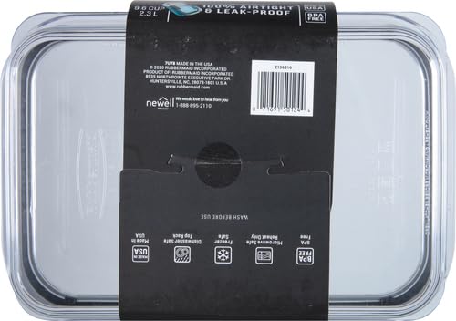 Rubbermaid Brilliance Food Storage Container, Large, 9.6 Cup | Clear | Pack of 2 - size: 9.6 Cup