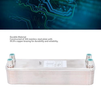 Brazed Plate Heat Exchanger Stainless Steel High Pressure 4.5MPa Compact Wort Chiller for Beer Brewing Laboratory Use 304 Stainless Steel Copper 315x77x63mm
