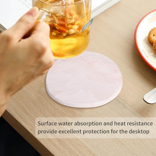 Diatomaceous Earth Coasters Set of 4, Super Absorbent Quick-Dry Heat-Resistant Drink and Coffee Coasters, Modern Stone Irregular Design for Kitchen Counter and Coffee Table, Pink - color: Pink Coaster