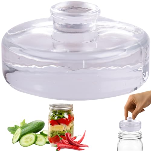Fermenting Weights with Handle 230g Fermentation Weights Glass for Fermenting Sauerkraut Pickles Kimchi Transparent 2.8in for Wide Mouth Jars Glass Fermentation