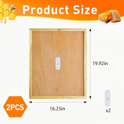 2 Pcs Beehive Inner Cover 10 Frame Beeswax Coating,Beehive Ventilated Inner Cover,Wooden Hive Box Cover with Feeding Hole for Beekeeping Tool,All eginners and Professional Beekeepers(2 Pcs)