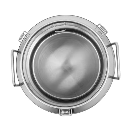40L/10.56 Gallon 201 Stainless Steel Milk Can Wine Pail Bucket Tote Jug Liquid Storage Pail with Lid and Commercial Fermentation Barrel Heavy Duty Liquid Storage Kitchen Container