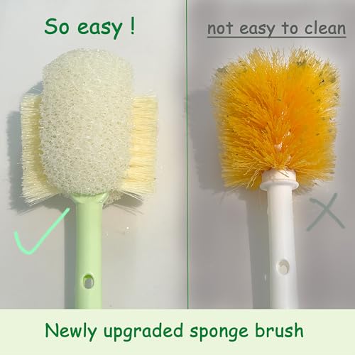 5 in 1 Bottle Cleaning Brush Set, 2026 Multifunctional Cleaning Brush for Cup Lid, 5 in 1 Bottle Brush, Detail for Baby Bottle Nipple & Straw, Water Bottle Cleaner, 2 Pack Set - color: Orange