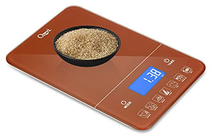 Ozeri Touch III Digital Kitchen Scale with Calorie Counter, 22 lbs (10 kg), Burnt Ochre - color: Burnt Ochre