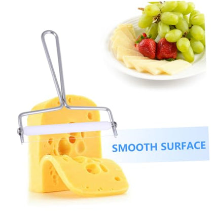 OUNONA 2Pcs Stainless Steel Efficient Cream Cutter Butter Scraper Multi Purpose Cheese Slicer Kitchen Tools for Baking Wall Mounted Design Silver