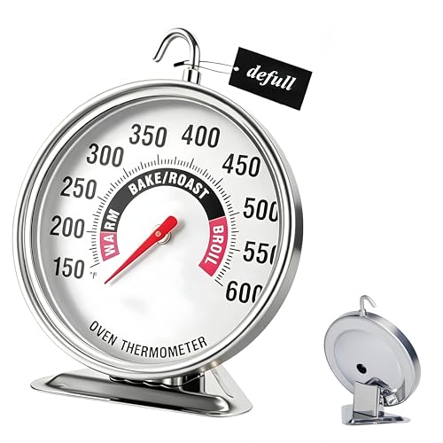 Oven Thermometer Extra Large 3" with Easy-Read Dial | 150-600F Pro Accurate Temp Gauge for Kitchen, Baking, Grill & Meat | Hang or Stand for Gas/Electric Ovens - size: Oven Thermometer-3 Inch