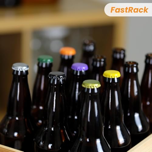 FastRack 288 Oxygen Absorbing Beer Bottle Caps | 26mm Pry-Off Silver Standard Homebrew Bottle Tops for Glass Bottles | PVC-Free Beer Crown Caps for Bottling - color: Silver