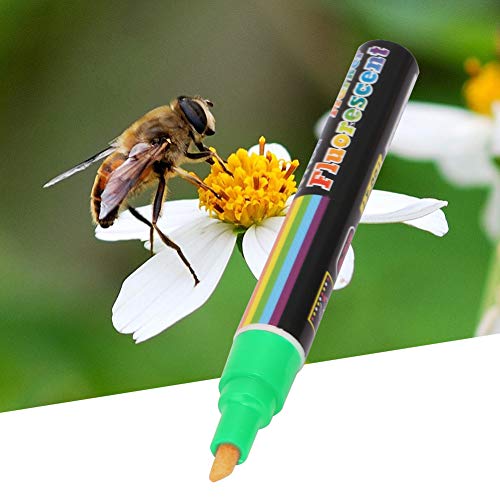 Colorful Quick-Drying Queen Bee Marking Pen Set, Water-Based Bee Queen Marker Pen Paint Tool Set, for Beekeeping Marking The Queen Bee(green)