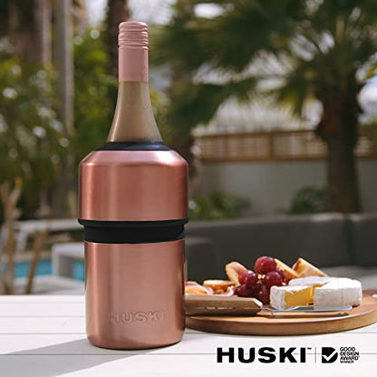 Huski Wine Chiller | Iceless Design | Keeps Cold up to 6 Hours | Wine Accessory | Next Generation Ice Bucket | Fits Some Champagne | for Wine Lover (Stone Grey) - color: Stone Gray