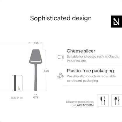 LARS NYSØM Cheese Cutter I Cheese Slicer Made of Stainless Steel I Manual Slicer (Stainless Steel) - color: Stainless Steel, size: Cheese Slicer
