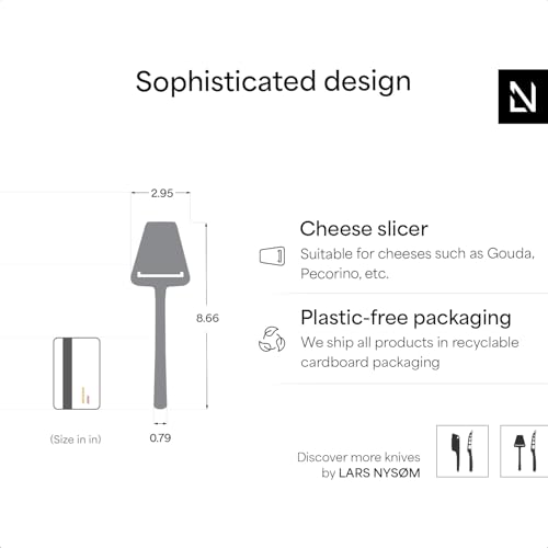 LARS NYSØM Cheese Cutter I Cheese Slicer Made of Stainless Steel I Manual Slicer (Carbon Black) - color: Carbon Black, size: Cheese Slicer