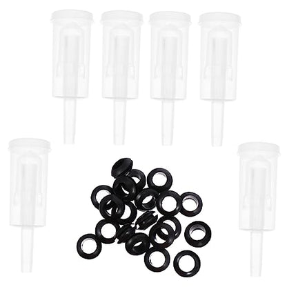 Garneck Three-piece One-way Brewing Fermentation Stopper Food-grade Silicone Stoppers for Wine Making Beer Brewing and Juice Fermentation Valves Black