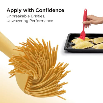 Kitchen Mama WaltzGrip Platinum Silicone Basting Pastry Brush, Yellow | Heat-Resistant, For Cooking, Baking, Grilling, Spreading Oil or Butter, Dishwasher-Safe