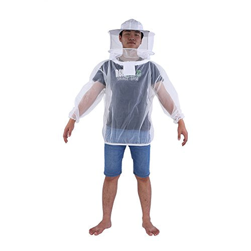 Beekeeping Jacket, Transparent Beekeeping Protective Suit with Hooded Veil, Ventilated Bee Jacket for Professional Beginner Apiarist