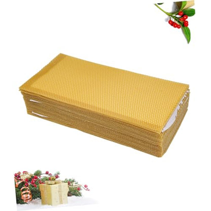 10Pcs Natural Beeswax Sheets Beekeeping Supplies Honeycomb Wax Foundation for Beehive Frames Apiary Equipment 16.33X7.67In