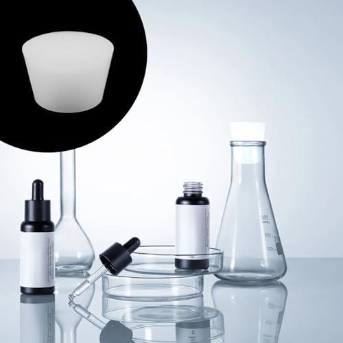 5 Pcs Silicone Stoppers,Standard 10# Rubber Stopper Bungs with 6 mm Aperture Single-Hole for Flask, Plug Holes, Lab Seal Rubber Stoppers - size: 10#