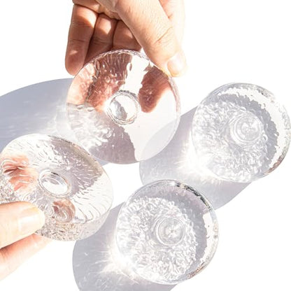 Glass Fermentation Weights Set of 4 for Wide Mouth Mason Jar Pickling Canning Gallon Jars, Fermenting Weigh Easy Grip Handle Convex Wavy Grain Dot for Brewing Fermented Foods - color: Clear-2.75Inch