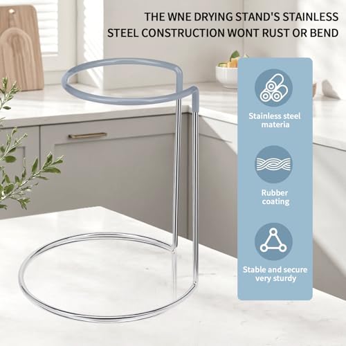Wine Decanter Drying Stand with Rubber Coated Top to Prevent Scratches, Wine-Decanter Drying Rack for Standard Large Wine Decanters, Decanter Cleaner Includes Cleaning Brush & Decanter Cleaning Beads - style: Decanter Drying Stand