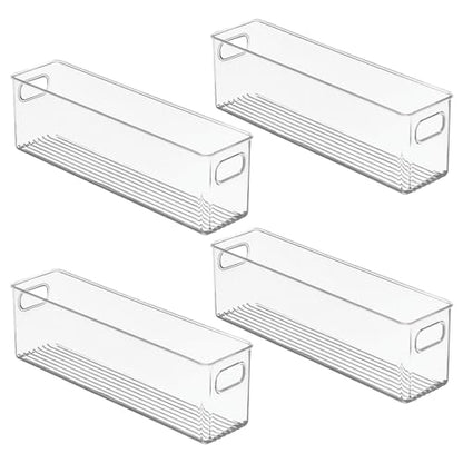 MDesign Kitchen Food Storage Plastic Storage Box - size: 15.38 x 3.75 x 4.75