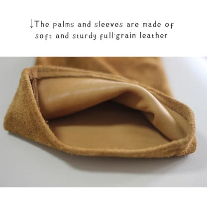 Long Gardening Gloves for Women/Men-Thorn Proof Rose Pruning Gloves,Water Repellent Leather work Gauntlet - size: Large