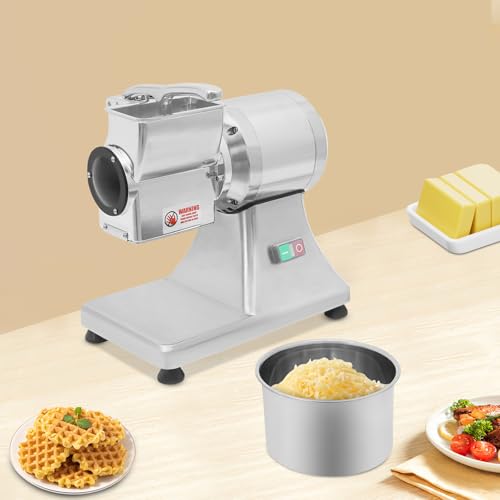 Electric Cheese Grinder,110V 550W Cheese Shredder W/Safety Shield & Bucket,Heavy Duty Food Shredder for Block Cheese,88 Lbs/Hour