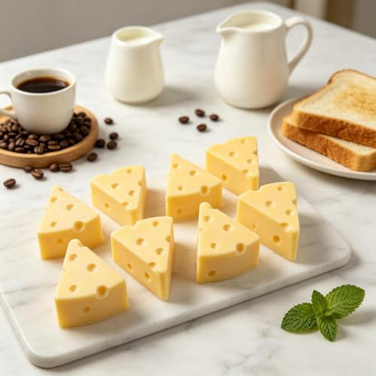 3D Cheese Silicone Baking Molds for Mousse Cake, 8-Cavity Chocolate Pan for French Dessert Pudding Ice Cream Candle - color: White-R0007