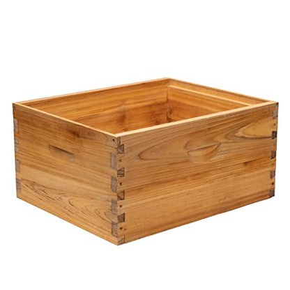 BeeCastle Heavy Wax Coated Langstroth Unassembled Deep/Brood Box with Frames and Beeswax Coated Foundation Sheet (8 Frame) - size: 8 Frame