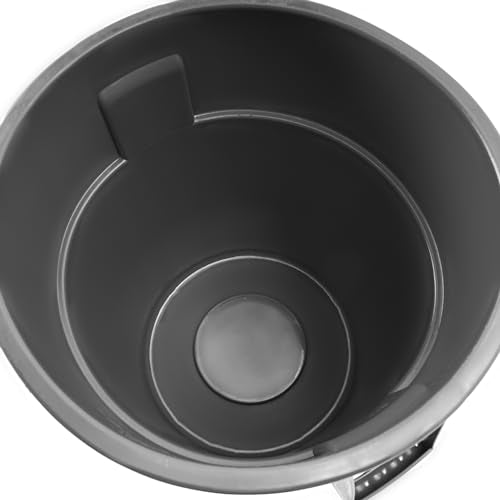 PRO&Family Commercial Round Trash Can, Ingredient Bin, Heavy-Duty Plastic, Anti-Static, Kitchen, Office, Outdoor Use (Gray, 55 Gallon) - color: Gray, size: 55 Gallon