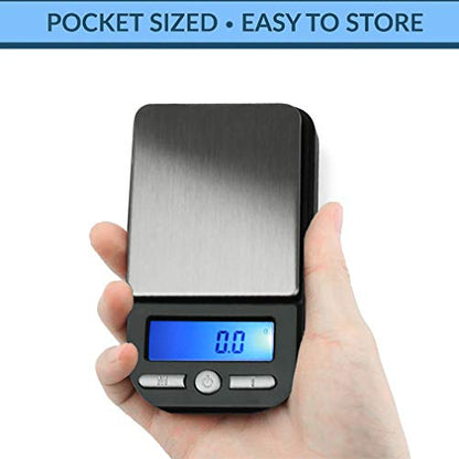 American Weigh Scales Digital Pocket Scale AC Series 650g x 0.1g | High Precision 0.1g Accuracy Mini Gram Scale for Kitchen, Lab, Jewelry, Coin Scale, Small Digital Gram Scale Portable Travel Scale - size: 650g x 0.1g