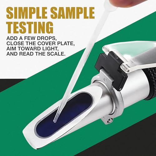 ADE Advanced Optics RHB-10ATC-1 0-10% ATC Brix Refractometer | Handheld Brix Meter for Maple Sap, Syrup Testing, CNC Coolant and Cutting Fluid Measurement with Aluminum Body, Pipette Included Set Kit
