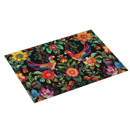 Mexican Flowers Dish Drying Mat for Kitchen Counter Microfiber Super Absorbent Non-Slip Dish Drying Pad for Countertops Dishes Utensils Stylish Quick-Dry Machine Washable 18x24 Inch - color: Mexican Flowers
