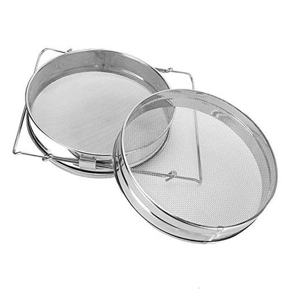 Honey Strainer Double Sieve Stainless Steel Anti Beekeeping Tool Accessory for Honey Filtration Beekeepers Durable Easy Cleaning