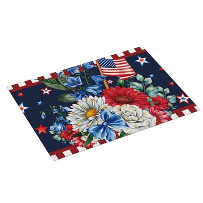 Red White and Stars Patriotic Microfiber Dish Drying Mat 18x24 Inch - Absorbent Non-Slip & Quick Dry Kitchen Counter Dish Drainer Pad, Rustic Farmhouse Style - color: Red White And Stars Patriotic