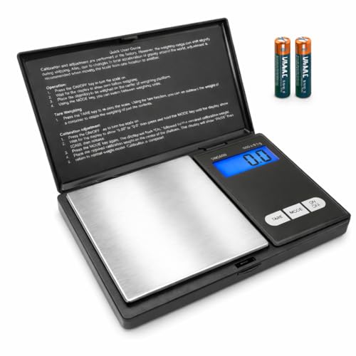 Smart Weigh SWS600 Elite 600g x 0.1g Digital Gram Scale, Pocket Sized Jewelry, Nutrition Kitchen, and School Scale, Slim Design, Black - size: 600g / 0.1g