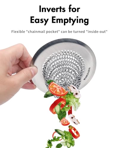 Revolutionary Kitchen Sink Drain Strainer & Sink Stopper/Patented Reversible Kitchen Sink Strainer, Anti-Clogging Sink Strainer Basket, Handmade Kitchen Gadgets, 304 Stainless Steel & Rust-Proof - color: Dark Gray Silver