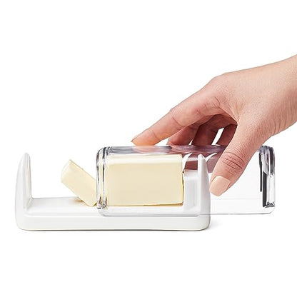 Chef’n Slice'n Store Butter Dish with Built-In Slicer Lid – Fits Long & Short Sticks, Measurement Marks Included – Keeps Butter Fresh & Ready to Slice - style: Butter