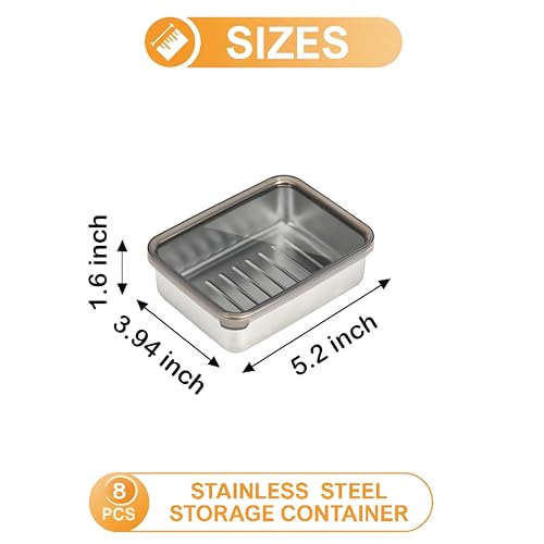 Cheese Container for Refrigerator,Fridge Storage Container,Deli Container with Lid,Bacon Container for Fridge,Bacon holder for Refrigerator,304SS Food Storage Container