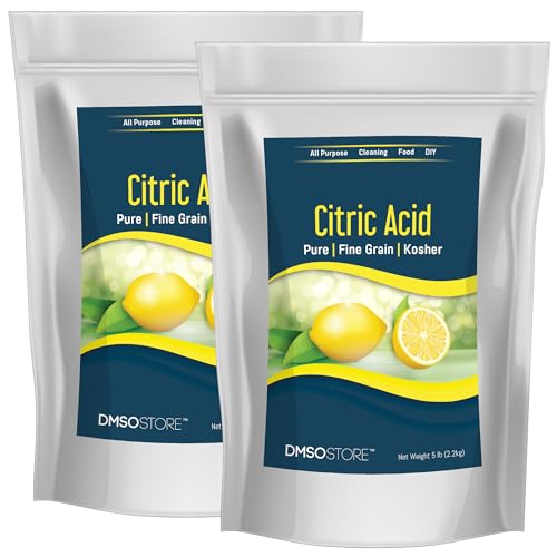 DMSOSTORE Pure Citric Acid 10 lbs USP Food Grade Fine Grain Powder | Anhydrous, Kosher, Non-GMO, All-Natural, Multi-Purpose