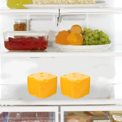 KALLORY 2pcs Airtight Abs Cheese Storage Boxes with Flip Lids Refrigerator Cheese Saver Containers for Sliced and Snacks Kitchen Fresh-keeping Food Storage
