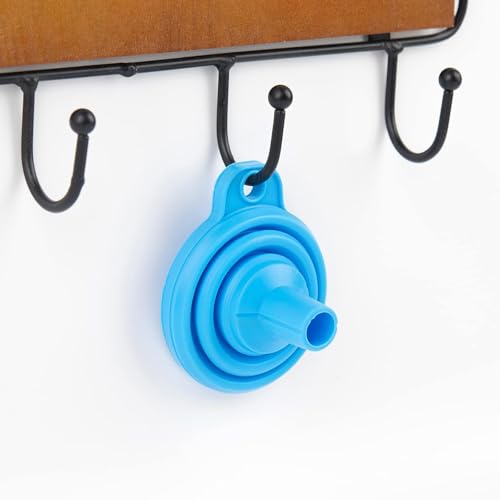 3PCS Silicone Collapsible Funnels Set for Kitchen Use Compact and Portable Liquid Transfer Tool, Blue - color: 3 Blue Ones